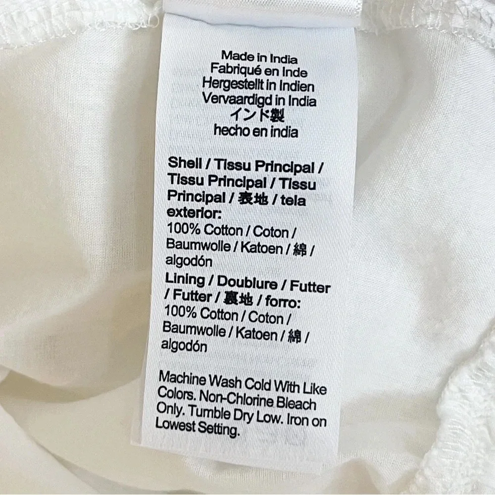 J. Crew Ruffle Sleeve Cotton Voile‎ White Dress Size Small